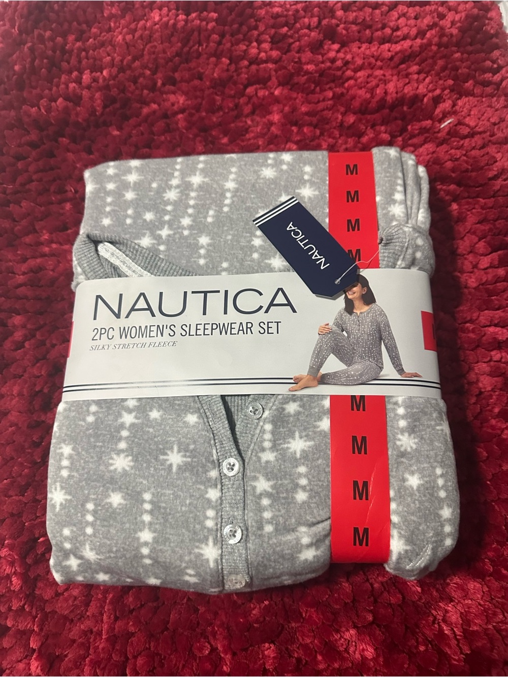 Nautica Gray Star Print 2-Piece Women's Sleepwear Set